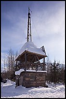 Energy-generating tower. Wiseman, Alaska, USA (color)