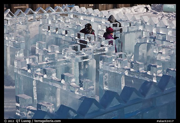Maze made of ice, George Horner Ice Park. Fairbanks, Alaska, USA
