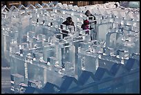 Maze made of ice, George Horner Ice Park. Fairbanks, Alaska, USA (color)