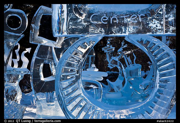 Ice sculpture garden, Ice Alaska competition. Fairbanks, Alaska, USA
