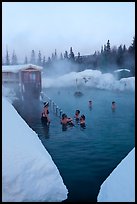 Natural hot springs in winter. Chena Hot Springs, Alaska, USA