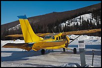 Plane on frozen runway in winter. Chena Hot Springs, Alaska, USA ( color)
