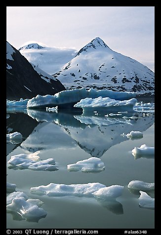 Iceberg-filled Portage Lake. Alaska, USA