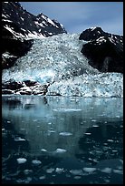 Cascade glacier dropping into Harriman  Fjord. Prince William Sound, Alaska, USA (color)