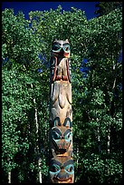 Totem pole, University of Alaska. Fairbanks, Alaska, USA (color)