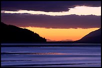 Fjord at sunset, Turnagain Arm. Alaska, USA