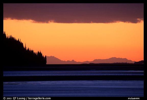 Turnagain Arm at sunset. Alaska, USA