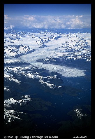 Aerial view of the Columbia Glacier. Prince William Sound, Alaska, USA (color)