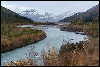 Delta River in autumn, Eastern Alaska Range. Alaska, USA ( color)