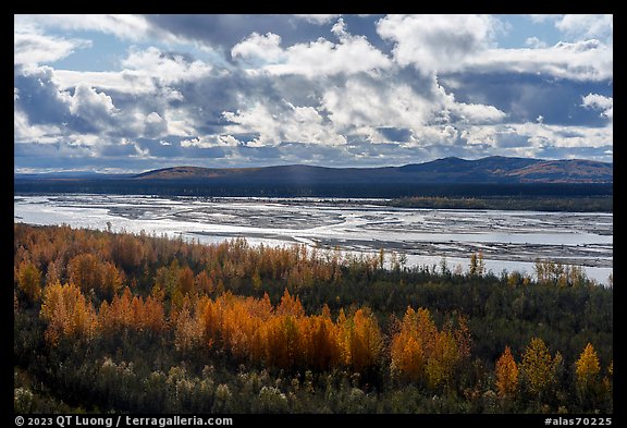 Tanana River from Alaska Range Viewpoint. Alaska, USA (color)