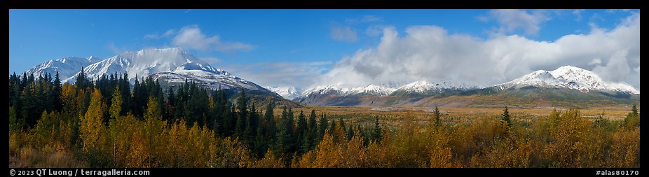Hayes Range from Black Rapids Glacier Viewpoint. Alaska, USA (color)