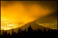Last sun rays over  Mount Shasta. California, USA ( color)