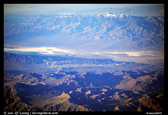 Aerial view of Death Valley and the Panamint range. Death Valley National Park