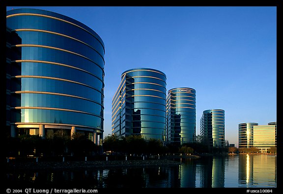 Oracle Headquarters late afternoon. Redwood City,  California, USA