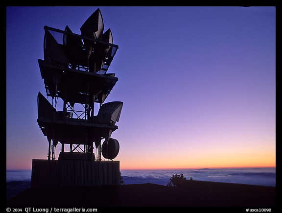 Antennas of communication relay.  Mt Diablo State Park. California, USA