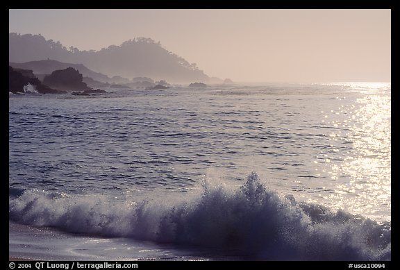 Surf on late afternoon. Carmel-by-the-Sea, California, USA (color)
