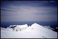 Climbers on the Green Ridge of Mount Shasta. California, USA ( color)