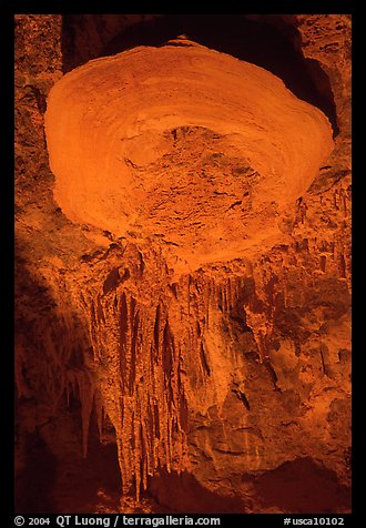 Rare parachute cave formations, Mitchell caverns. Mojave National Preserve, California, USA (color)