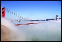 Fog rolls over the Golden Gate. San Francisco, California, USA