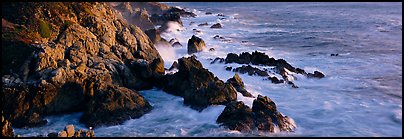 Rocky seashore, Garapata. Big Sur, California, USA (Panoramic color)
