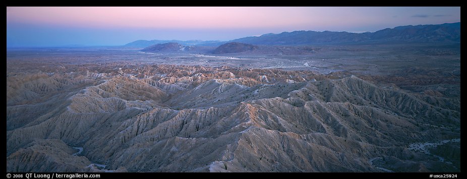 Desert landscape with badlands. Anza Borrego Desert State Park, California, USA (color)