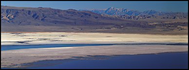 Desert landscape with Owens Lake and mountains. California, USA (Panoramic color)