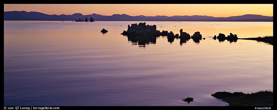 Color gradient on Mono Lake at sunrise. Mono Lake, California, USA (color)