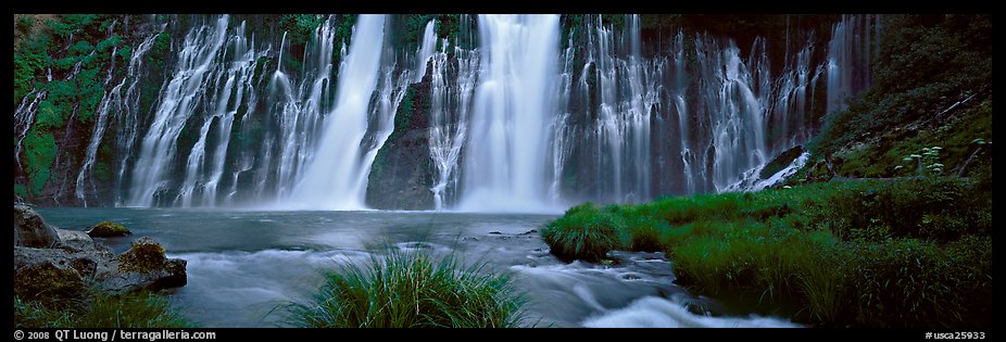 Wide Burney falls. California, USA (color)