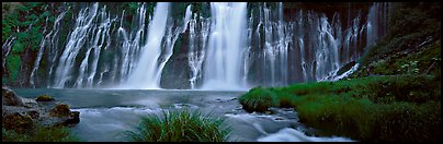 Wide Burney falls. California, USA (Panoramic color)
