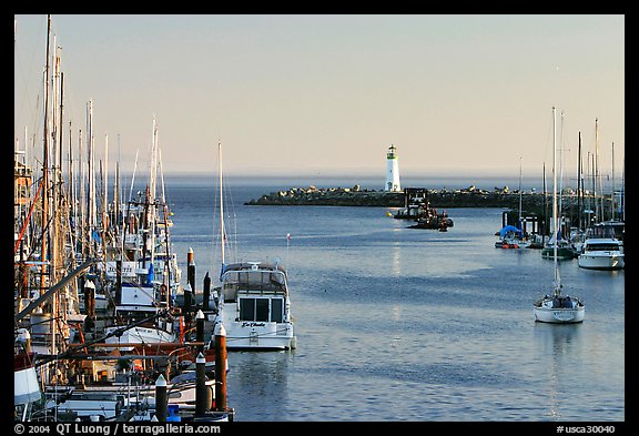 Harbor,  late afternoon. Santa Cruz, California, USA (color)