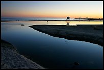 Twin Lakes State Beach, sunset. Santa Cruz, California, USA (color)