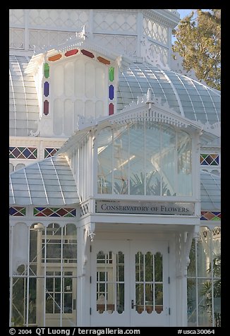 Conservatory of the Flowers, Golden Gate Park. San Francisco, California, USA (color)