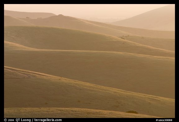 Ridglines, sunrise, Fort Ord National Monument. California, USA