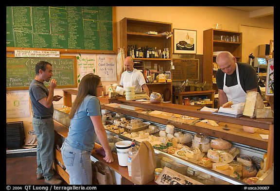 Shopping at the Cheese Board. Berkeley, California, USA (color)
