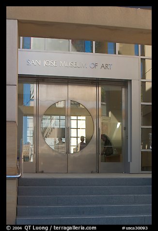 Entrance of the San Jose Museum of Art. San Jose, California, USA
