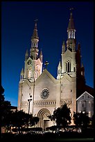 St Peter and Paul Church at night, Washington Square,. San Francisco, California, USA