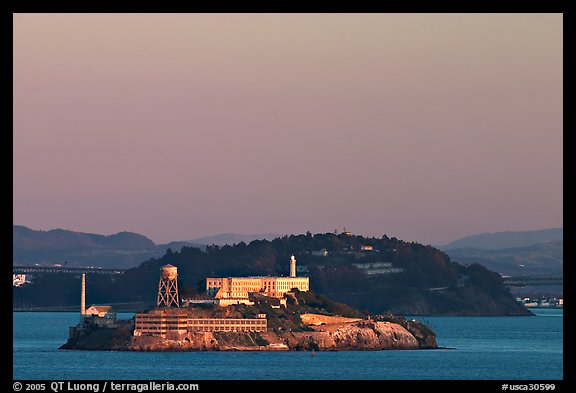 Alcatraz Island at sunset. San Francisco, California, USA (color)
