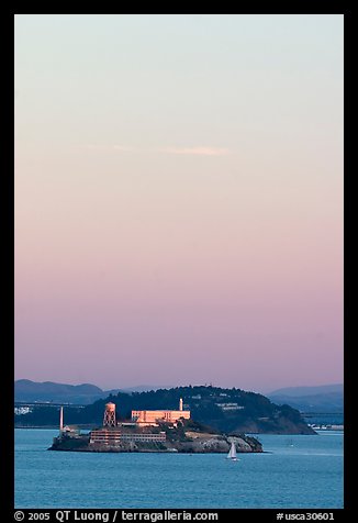 Alcatraz and Yerba Buena Islands, sunset. San Francisco, California, USA (color)