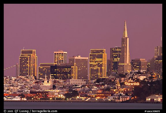 Skyline at dusk. San Francisco, California, USA (color)