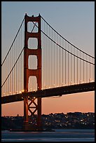 Golden Gate Bridge, sunset. San Francisco, California, USA ( color)