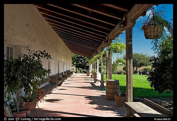 Corridor, Mission Nuestra Senora de la Soledad. California, USA (color)