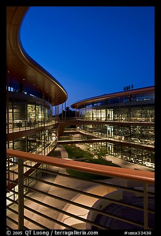 James Clark Center, home to multidisciplinary  program in biology, dusk. Stanford University, California, USA (color)