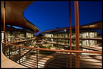 Curves of the James Clark Center, dusk. Stanford University, California, USA ( color)