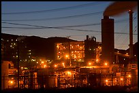 Chemical plant at dusk, Trona. California, USA (color)