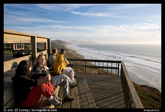 Observation platform at Fort Funston overlooking the Pacific. San Francisco, California, USA (color)
