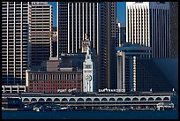 Embarcadero and port of San Francisco building seen from Treasure Island, early morning. San Francisco, California, USA ( color)