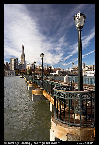 Pier 7 and city skyline. San Francisco, California, USA