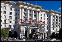 Facade of the Fairmont Hotel, early afternoon. San Francisco, California, USA ( color)