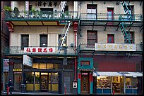 Shops and houses, Wawerly Alley, Chinatown. San Francisco, California, USA ( color)