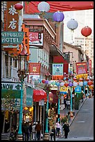 Grant Street, the most commercial street of Chinatown. San Francisco, California, USA (color)